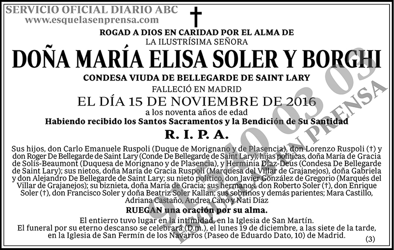 María Elisa Soler y Borghí